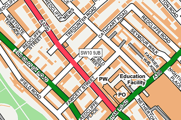 SW10 9JB map - OS OpenMap – Local (Ordnance Survey)