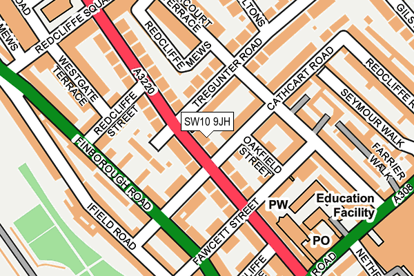 SW10 9JH map - OS OpenMap – Local (Ordnance Survey)