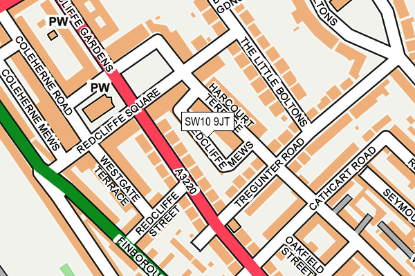 SW10 9JT map - OS OpenMap – Local (Ordnance Survey)