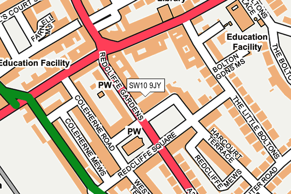 SW10 9JY map - OS OpenMap – Local (Ordnance Survey)