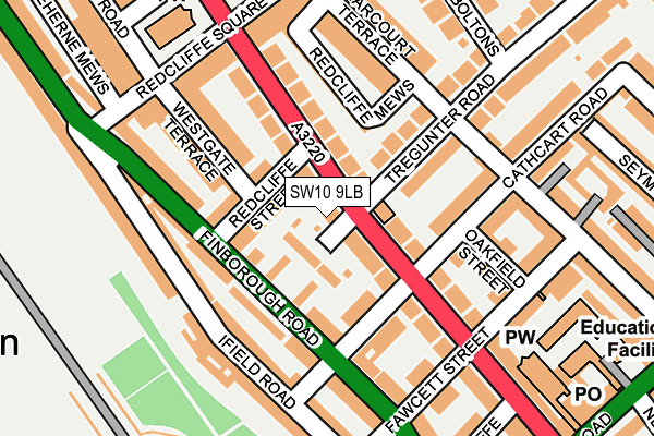 SW10 9LB map - OS OpenMap – Local (Ordnance Survey)