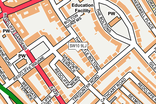 SW10 9LJ map - OS OpenMap – Local (Ordnance Survey)