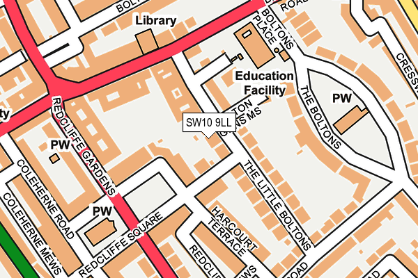 SW10 9LL map - OS OpenMap – Local (Ordnance Survey)