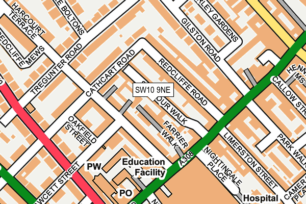 SW10 9NE map - OS OpenMap – Local (Ordnance Survey)