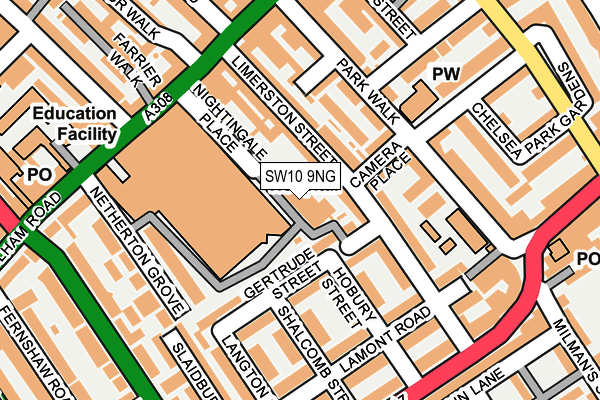 SW10 9NG map - OS OpenMap – Local (Ordnance Survey)