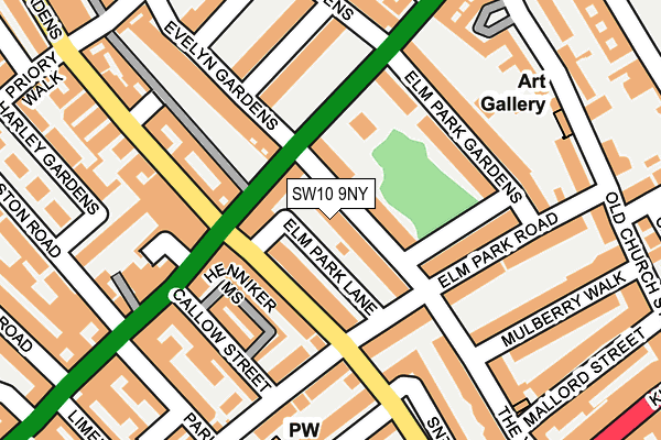 SW10 9NY map - OS OpenMap – Local (Ordnance Survey)