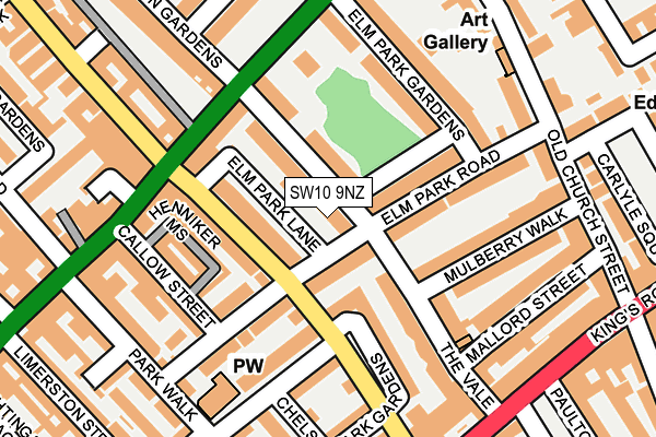 SW10 9NZ map - OS OpenMap – Local (Ordnance Survey)