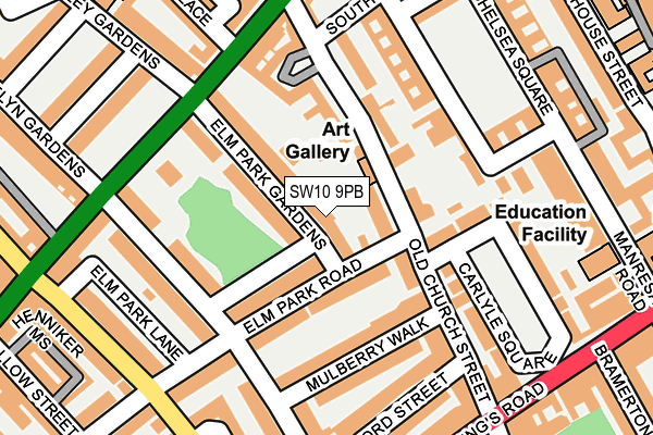 SW10 9PB map - OS OpenMap – Local (Ordnance Survey)