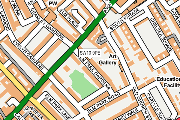 SW10 9PE map - OS OpenMap – Local (Ordnance Survey)