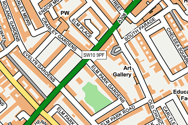 SW10 9PF map - OS OpenMap – Local (Ordnance Survey)