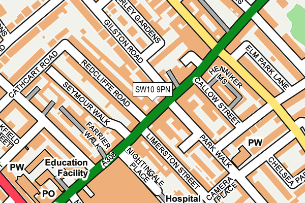SW10 9PN map - OS OpenMap – Local (Ordnance Survey)