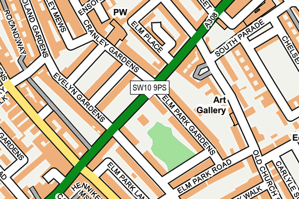 SW10 9PS map - OS OpenMap – Local (Ordnance Survey)