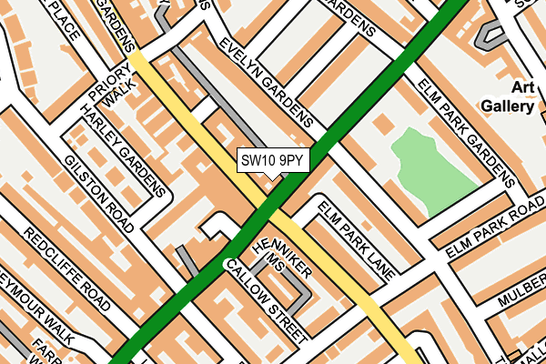 SW10 9PY map - OS OpenMap – Local (Ordnance Survey)