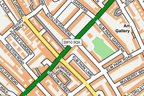 SW10 9QA map - OS OpenMap – Local (Ordnance Survey)