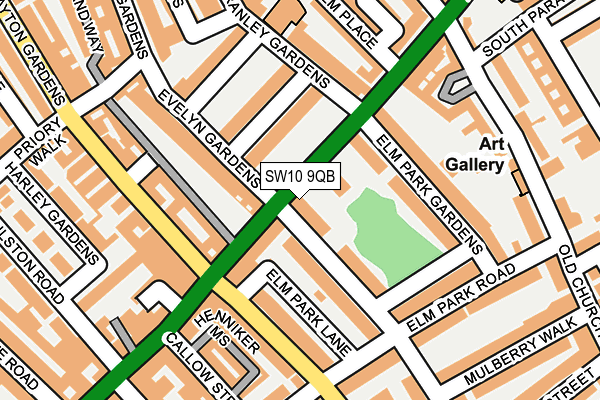 SW10 9QB map - OS OpenMap – Local (Ordnance Survey)