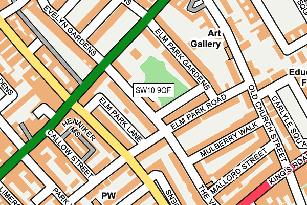 SW10 9QF map - OS OpenMap – Local (Ordnance Survey)