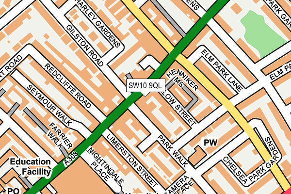 SW10 9QL map - OS OpenMap – Local (Ordnance Survey)