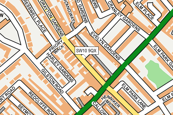 SW10 9QX map - OS OpenMap – Local (Ordnance Survey)