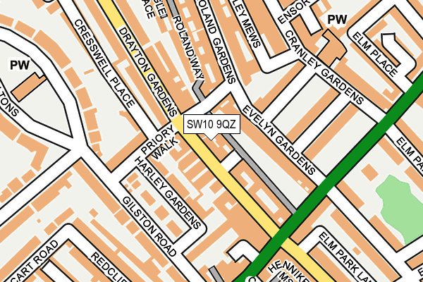 SW10 9QZ map - OS OpenMap – Local (Ordnance Survey)