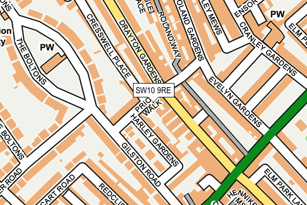 SW10 9RE map - OS OpenMap – Local (Ordnance Survey)