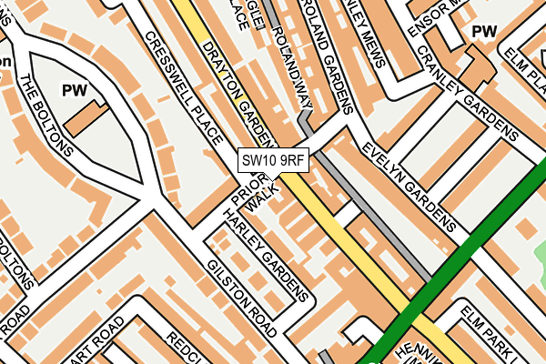 SW10 9RF map - OS OpenMap – Local (Ordnance Survey)