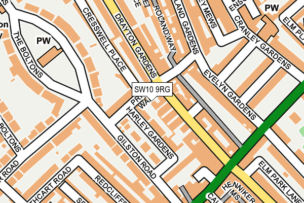 SW10 9RG map - OS OpenMap – Local (Ordnance Survey)