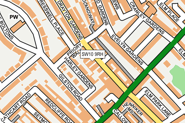 SW10 9RH map - OS OpenMap – Local (Ordnance Survey)