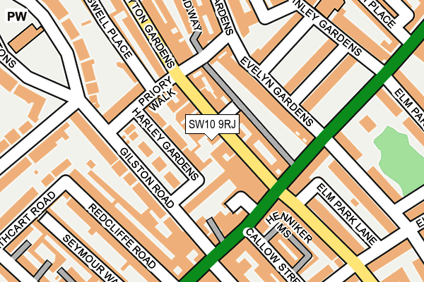 SW10 9RJ map - OS OpenMap – Local (Ordnance Survey)