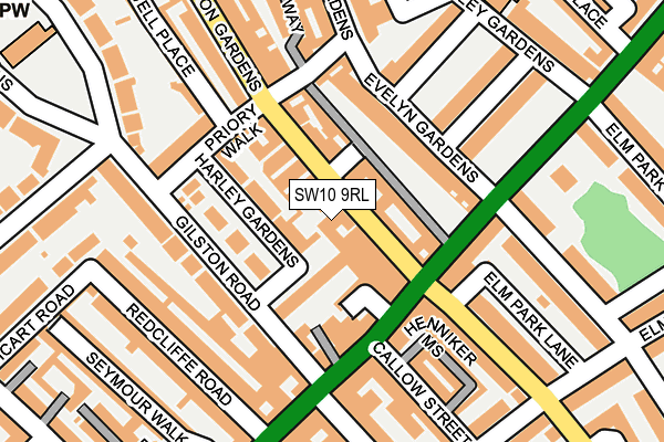 SW10 9RL map - OS OpenMap – Local (Ordnance Survey)