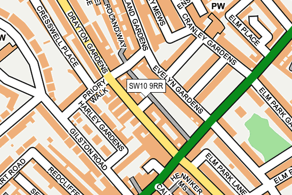 SW10 9RR map - OS OpenMap – Local (Ordnance Survey)