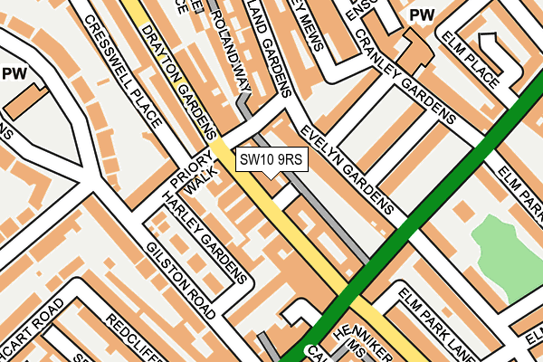 SW10 9RS map - OS OpenMap – Local (Ordnance Survey)