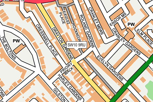 SW10 9RU map - OS OpenMap – Local (Ordnance Survey)