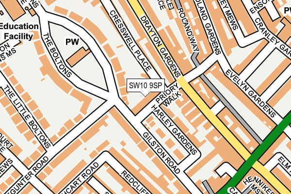 SW10 9SP map - OS OpenMap – Local (Ordnance Survey)