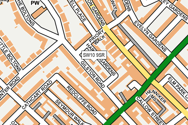 SW10 9SR map - OS OpenMap – Local (Ordnance Survey)