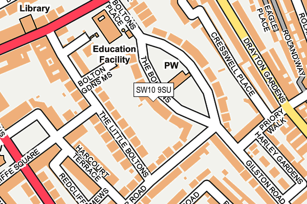 SW10 9SU map - OS OpenMap – Local (Ordnance Survey)