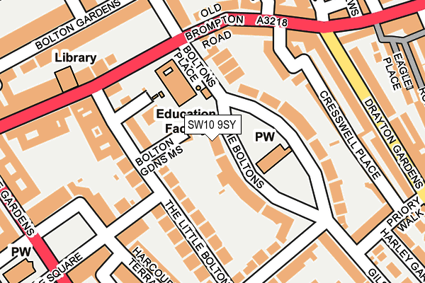 SW10 9SY map - OS OpenMap – Local (Ordnance Survey)