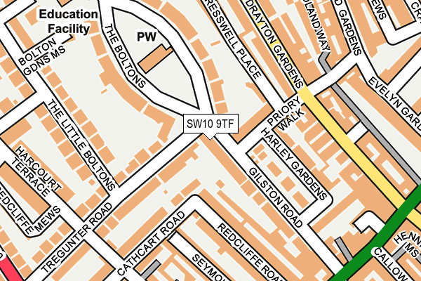 SW10 9TF map - OS OpenMap – Local (Ordnance Survey)