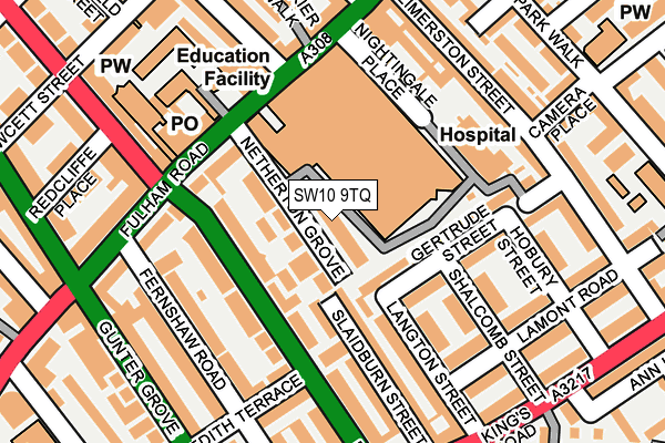 SW10 9TQ map - OS OpenMap – Local (Ordnance Survey)