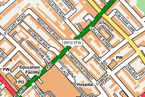 SW10 9TW map - OS OpenMap – Local (Ordnance Survey)