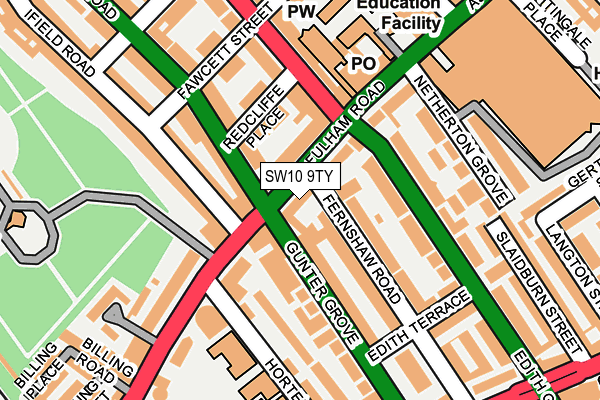 SW10 9TY map - OS OpenMap – Local (Ordnance Survey)