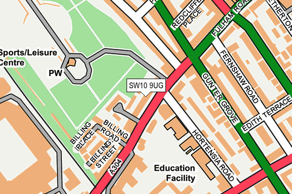 SW10 9UG map - OS OpenMap – Local (Ordnance Survey)