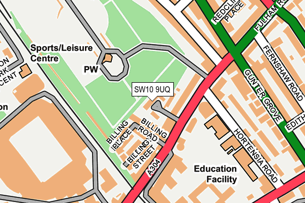 SW10 9UQ map - OS OpenMap – Local (Ordnance Survey)