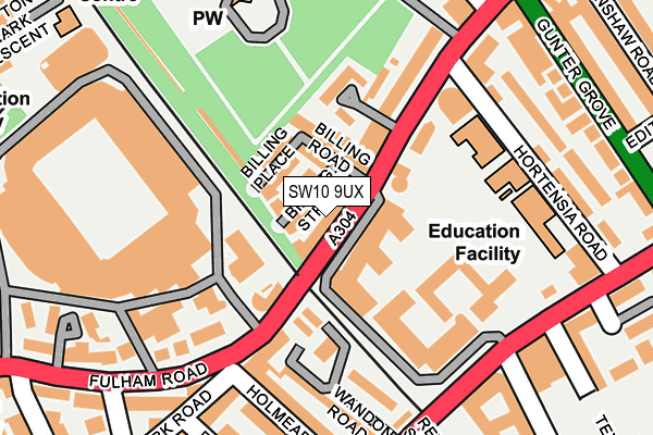 SW10 9UX map - OS OpenMap – Local (Ordnance Survey)