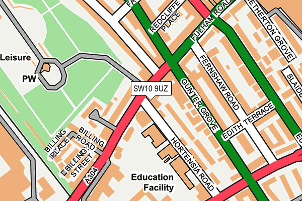 SW10 9UZ map - OS OpenMap – Local (Ordnance Survey)