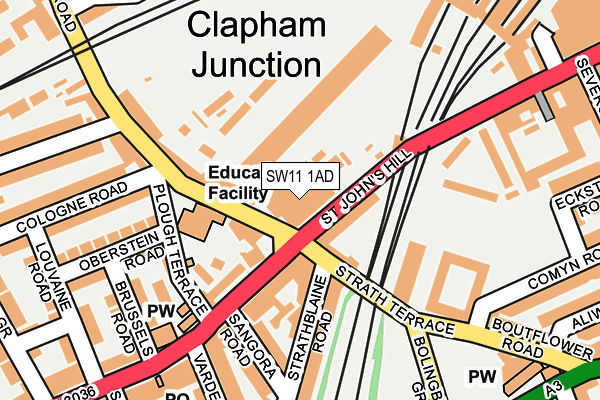 SW11 1AD map - OS OpenMap – Local (Ordnance Survey)