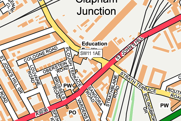 SW11 1AE map - OS OpenMap – Local (Ordnance Survey)