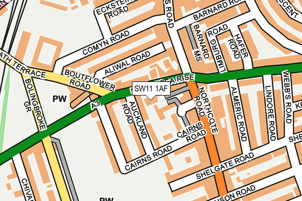 SW11 1AF map - OS OpenMap – Local (Ordnance Survey)