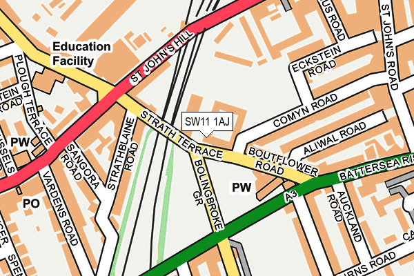 SW11 1AJ map - OS OpenMap – Local (Ordnance Survey)