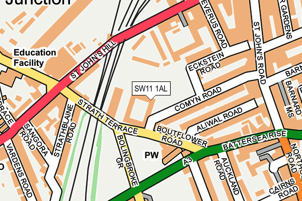 SW11 1AL map - OS OpenMap – Local (Ordnance Survey)