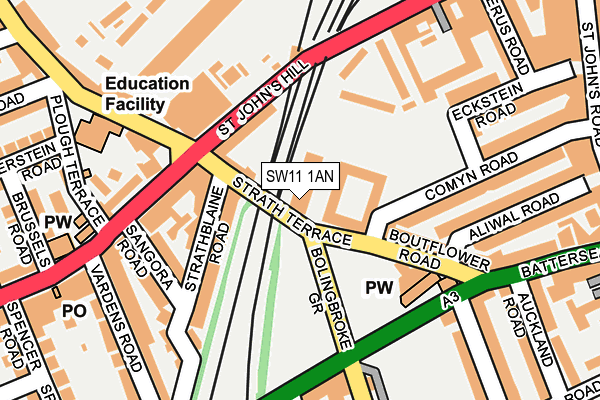 SW11 1AN map - OS OpenMap – Local (Ordnance Survey)